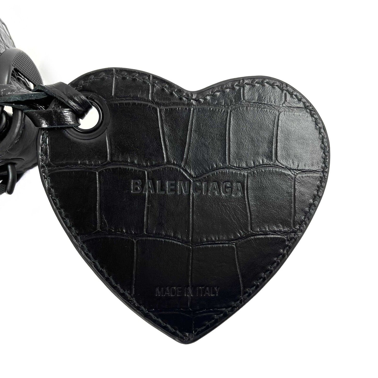Balenciaga - Le Cagole XS Black Shoulder Bag Crocodile Embossed