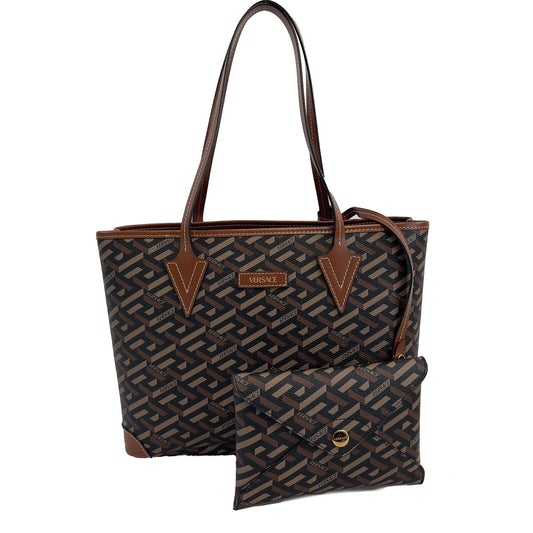 Versace - New w/ Tags - La Greca Small Signature Tote W / Pouch - Shoulder Bag