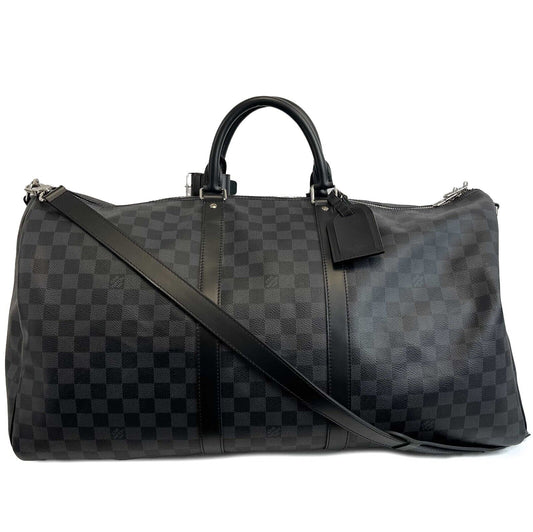 Louis Vuitton - Keepall 55 Bandouliere Damier Graphite Canvas Top Handle / Strap