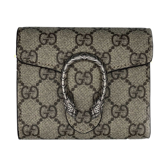 Gucci - Excellent - Dionysus Card Case Wallet - Brown/ Silver