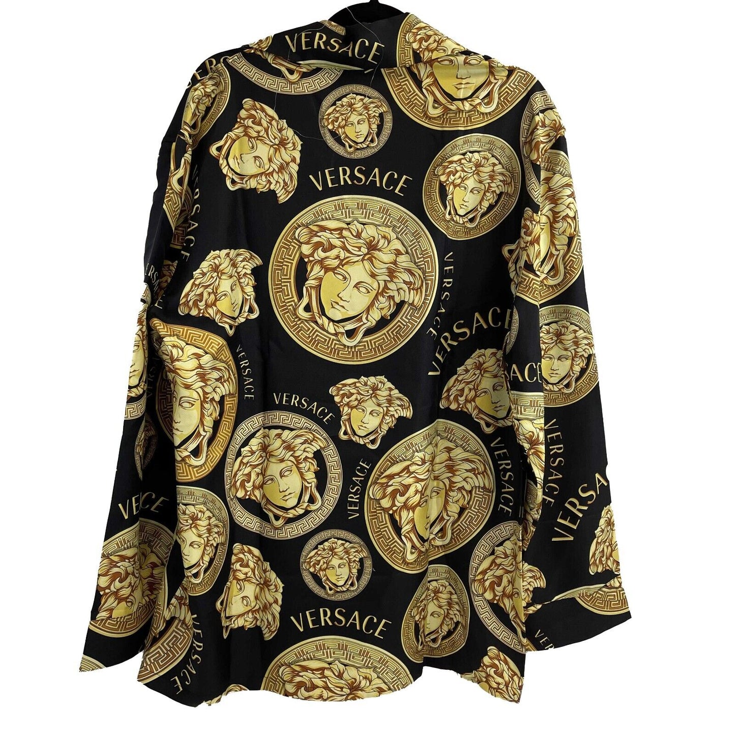 Versace - Medusa Amplified Print Silk Pajama Shirt - Black / Yellow - Size 3 / L