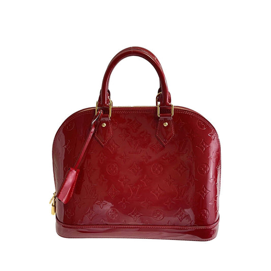 Louis Vuitton - Excellent - Alma PM in Red Patent Leather - Top Handle Handbag