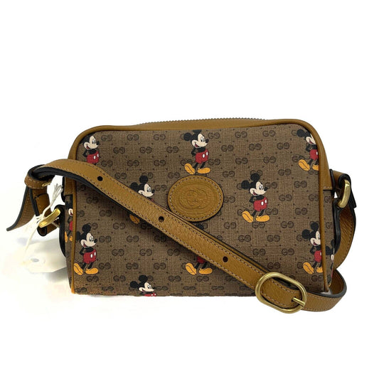 Gucci - Excellent - x Disney Mini Tan GG Mickey Mouse Crossbody