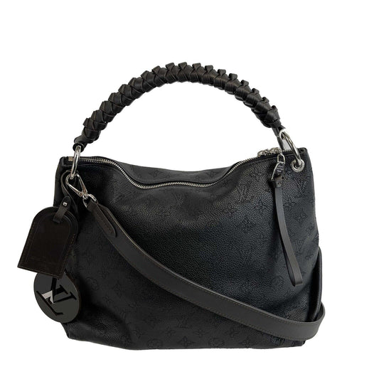 Louis Vuitton - Beaubourg Hobo MM - Black Monogram Leather Top Handle w/ Strap