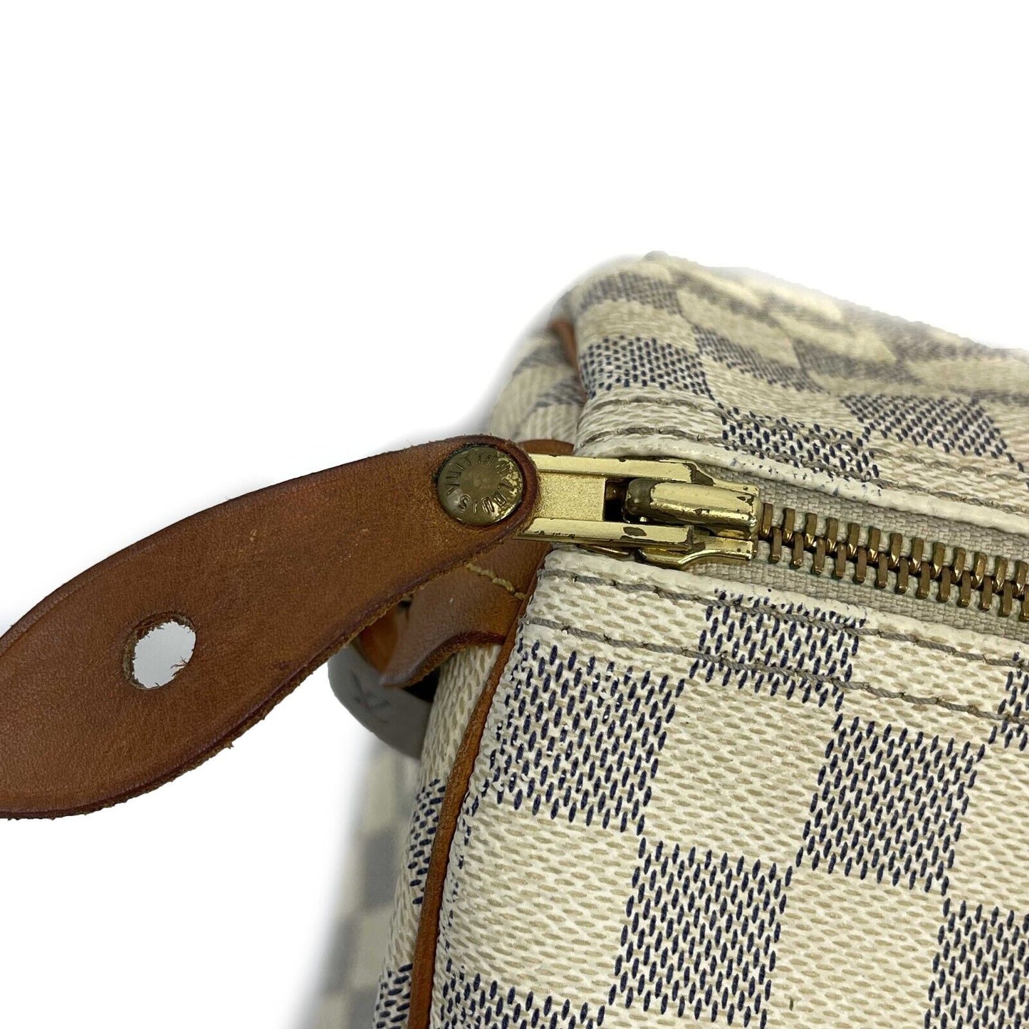 Louis Vuitton - Speedy 35 in Damier Azur - White, Navy Top Handle Bag