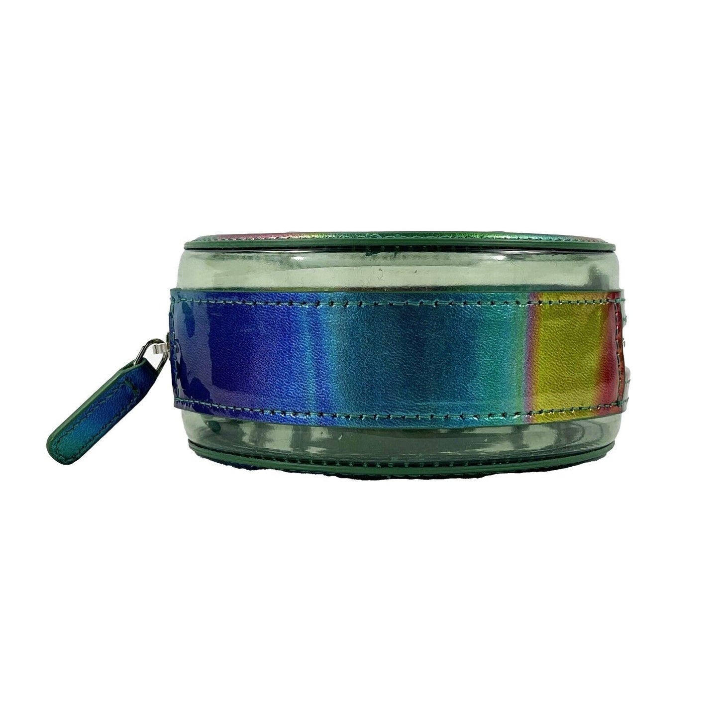 CHANEL - New w/ Tags - CC Rainbow PVC Round Mini Clutch with Chain Crossbody