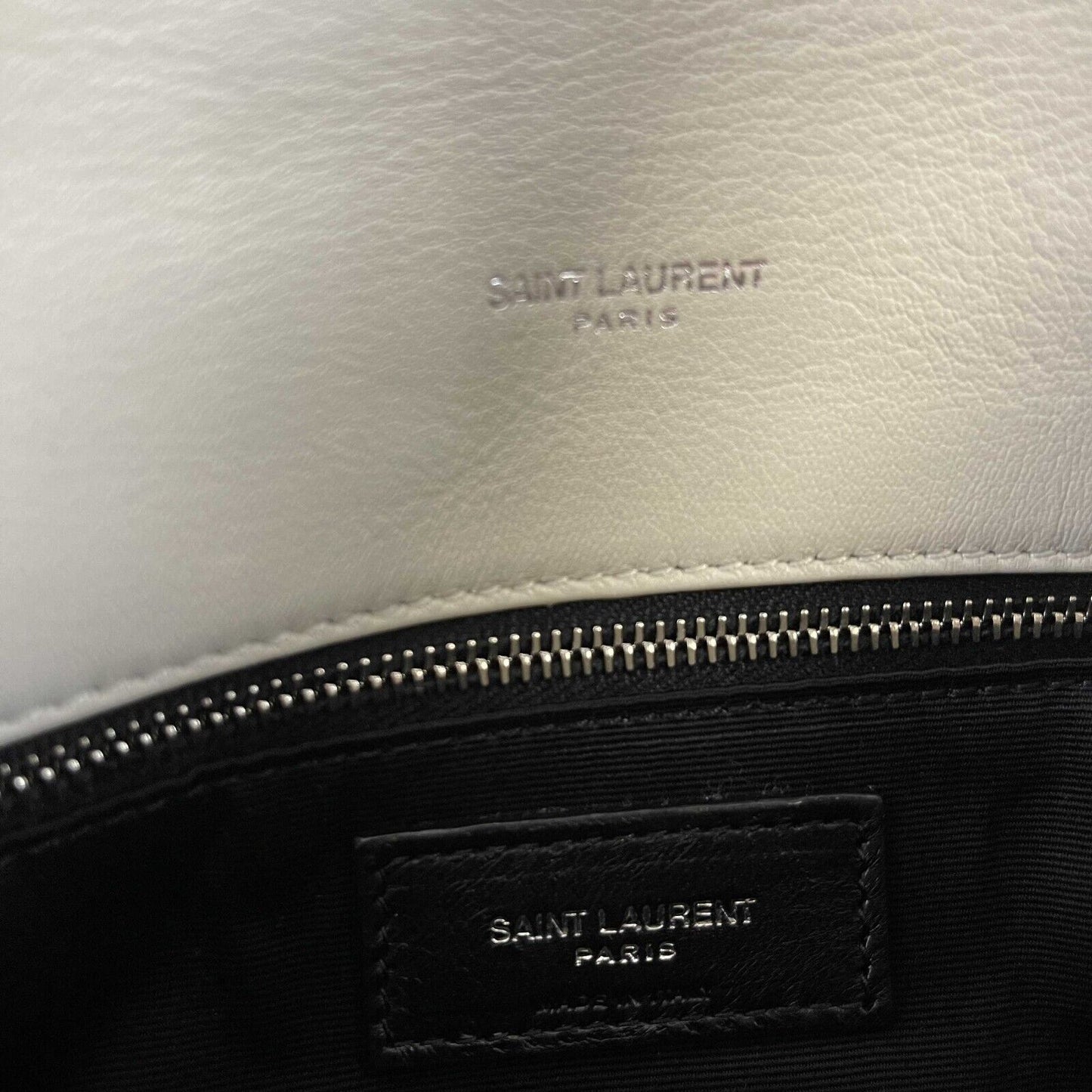 Saint Laurent - White Puffer Medium Chain Bag in Quilted Lambskin Shoulder Bag