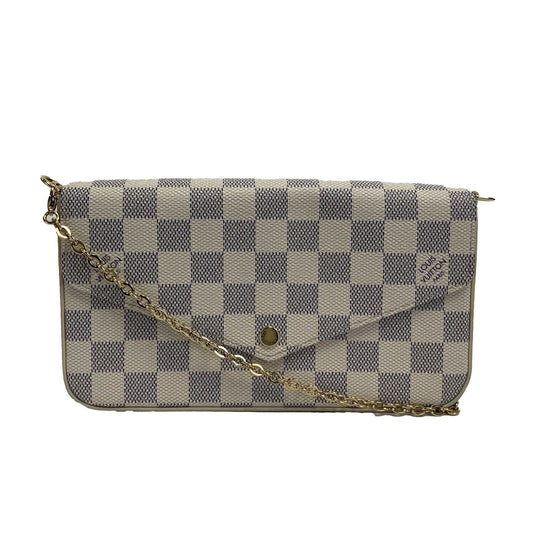 Louis Vuitton - The Pochette Félicie in Damier Azur Canvas w/ Crossbody Chain