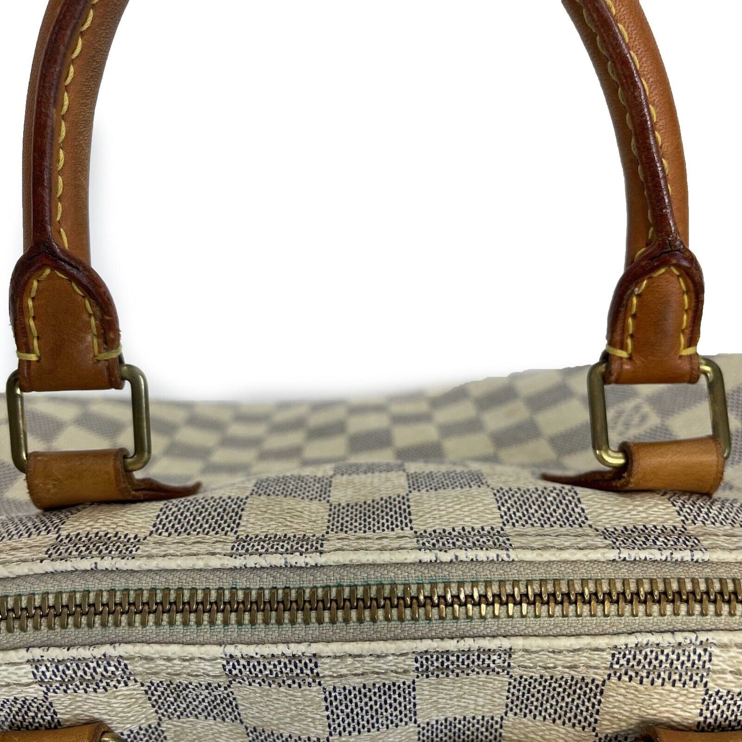 Louis Vuitton - Speedy 35 in Damier Azur - White, Navy Top Handle Bag