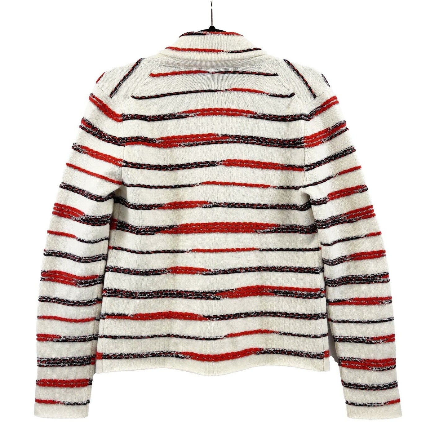CHANEL - 20P Ad Campaign Metallic Braid Trim Cashmere Cardigan / Jacket US 6 / M