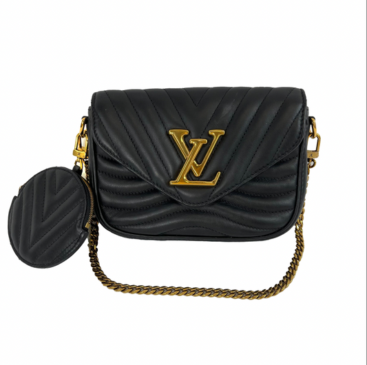 Louis Vuitton - LV - New Wave Multi Pochette Quilted Leather Black Crossbody