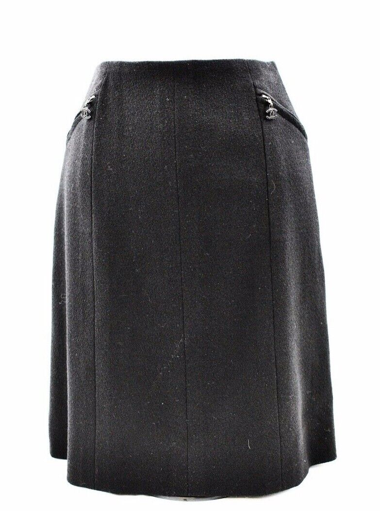 Chanel - Pearl Button Skirt Suit - Black Blazer Set - CC Zip - 4 - 36 - 2002 02A