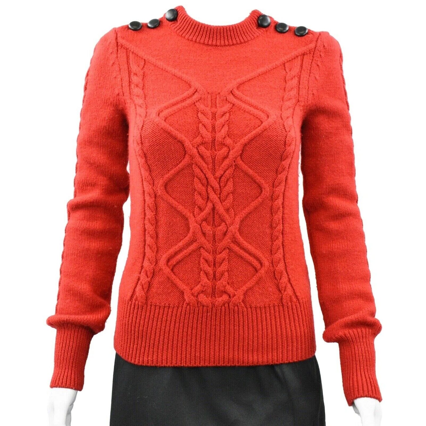 Isabel Marant - Red Dustin Cable-Knit Wool Sweater - Size 36/ US S