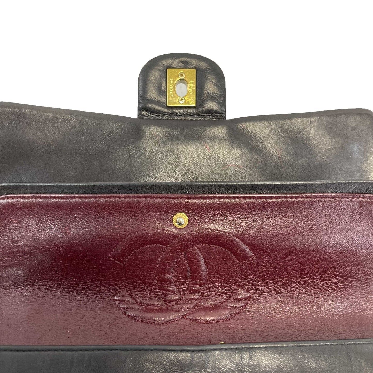 Chanel - Vintage Classic Double Flap Medium CC Black Shoulder Bag