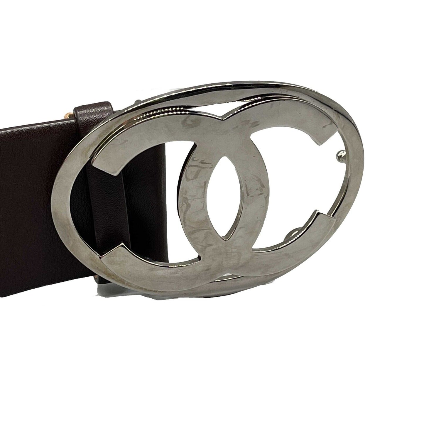 CHANEL - Jumbo Oval CC Logo Buckle Leather - Brown - 75-30 - Belt