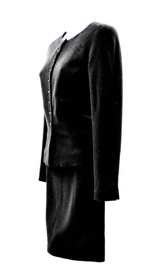 Chanel - Pearl Button Skirt Suit - Black Blazer Set - CC Zip - 4 - 36 - 2002 02A