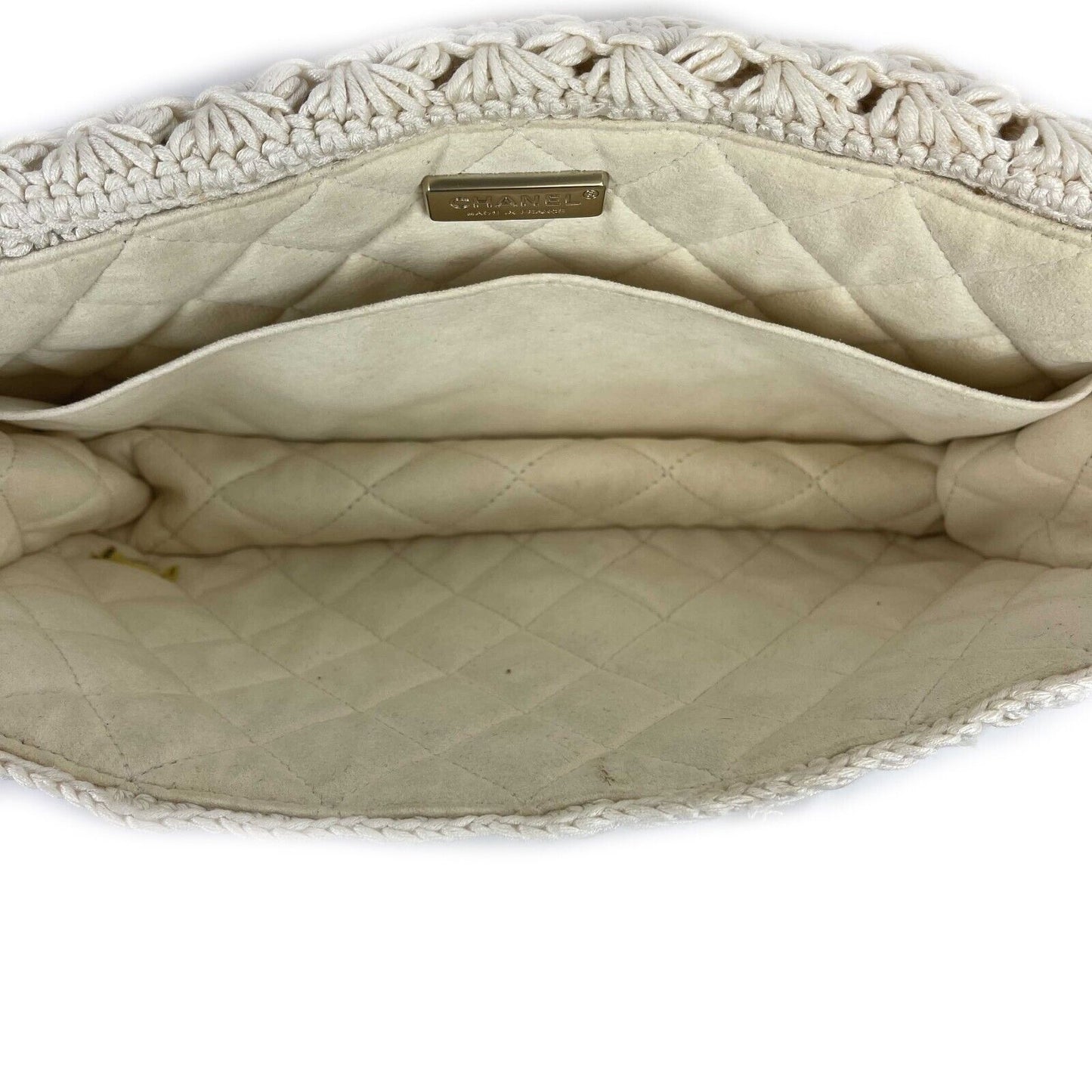 CHANEL - Runway Crochet Camellia Flap Bag - Spring 2010 - Ivory