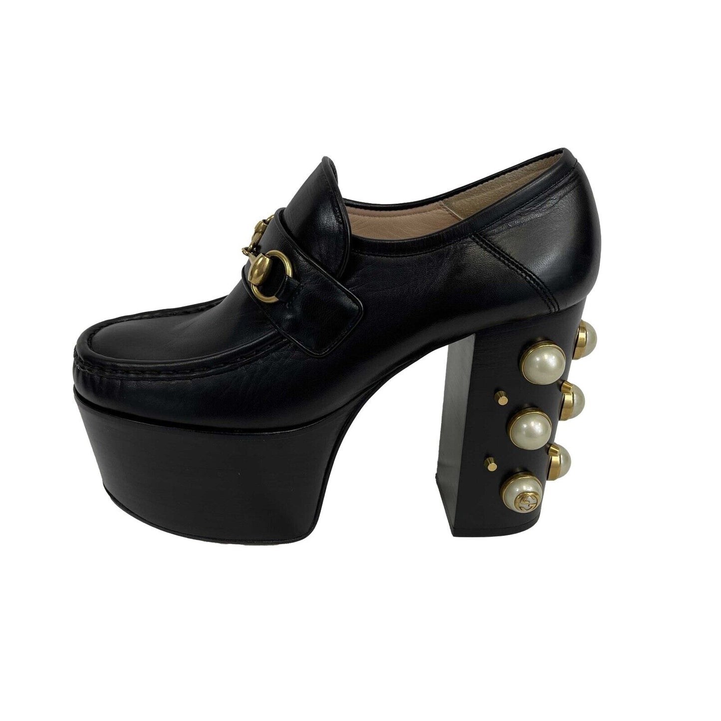 Gucci - Excellent - Studded Leather Vegas Platform Loafers - 37 / US 7 - NEW