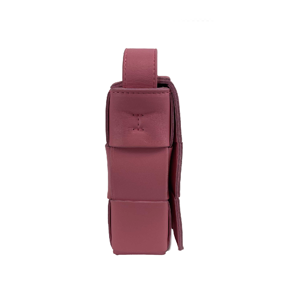 Bottega Veneta Cassette Intrecciato Leather Cranberry Pink Crossbody / Shoulder