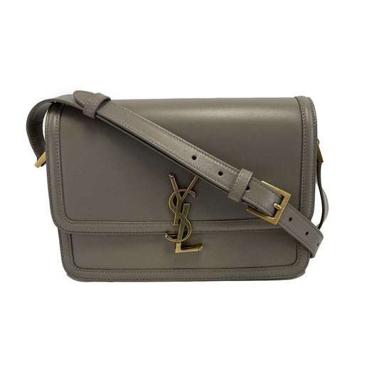 Saint Laurent - Solferino Medium Satchel in Box Saint Laurent Leather Crossbody