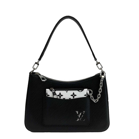 Louis Vuitton - LV- Marelle Black Epi Leather w/ White Pouch Shoulder Bag