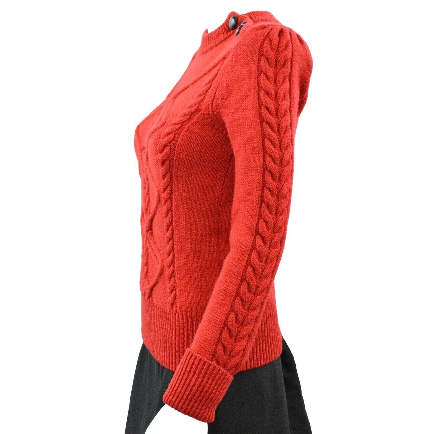 Isabel Marant - Red Dustin Cable-Knit Wool Sweater - Size 36/ US S
