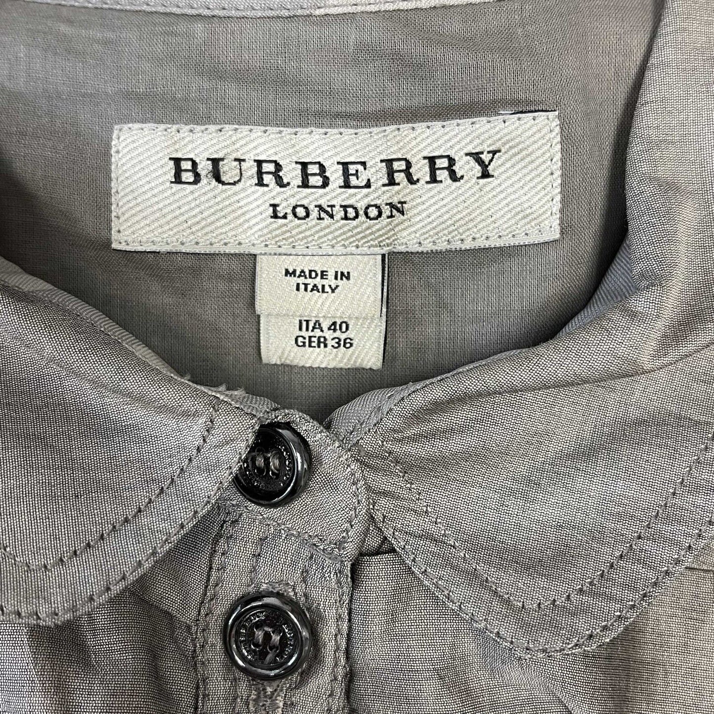 Burberry - Ruffle and Buttoned Sleeveless Dress - Taupe - US 6