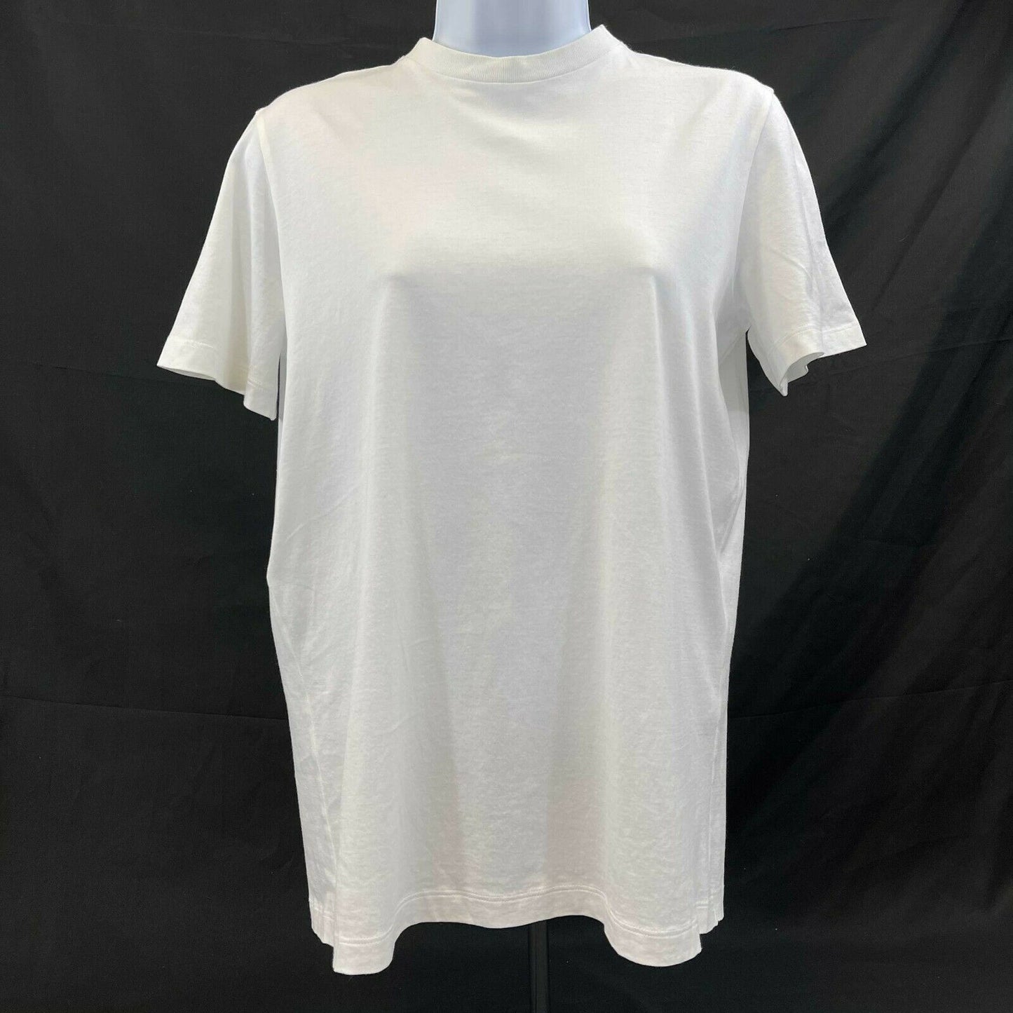 Prada - White T-Shirt with Rubber Patch Logo on Back at Top - Size Men US XS