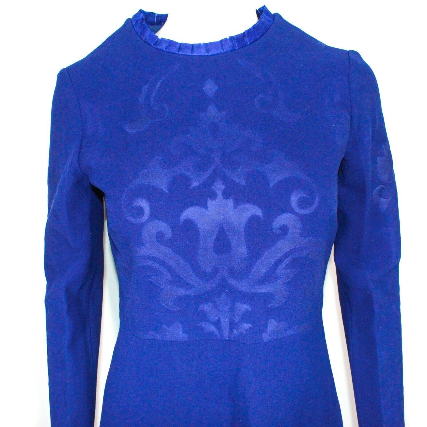 Stella McCartney Baroque Mini Flare Dress Blue Purple Long Sleeve - 40 US 2