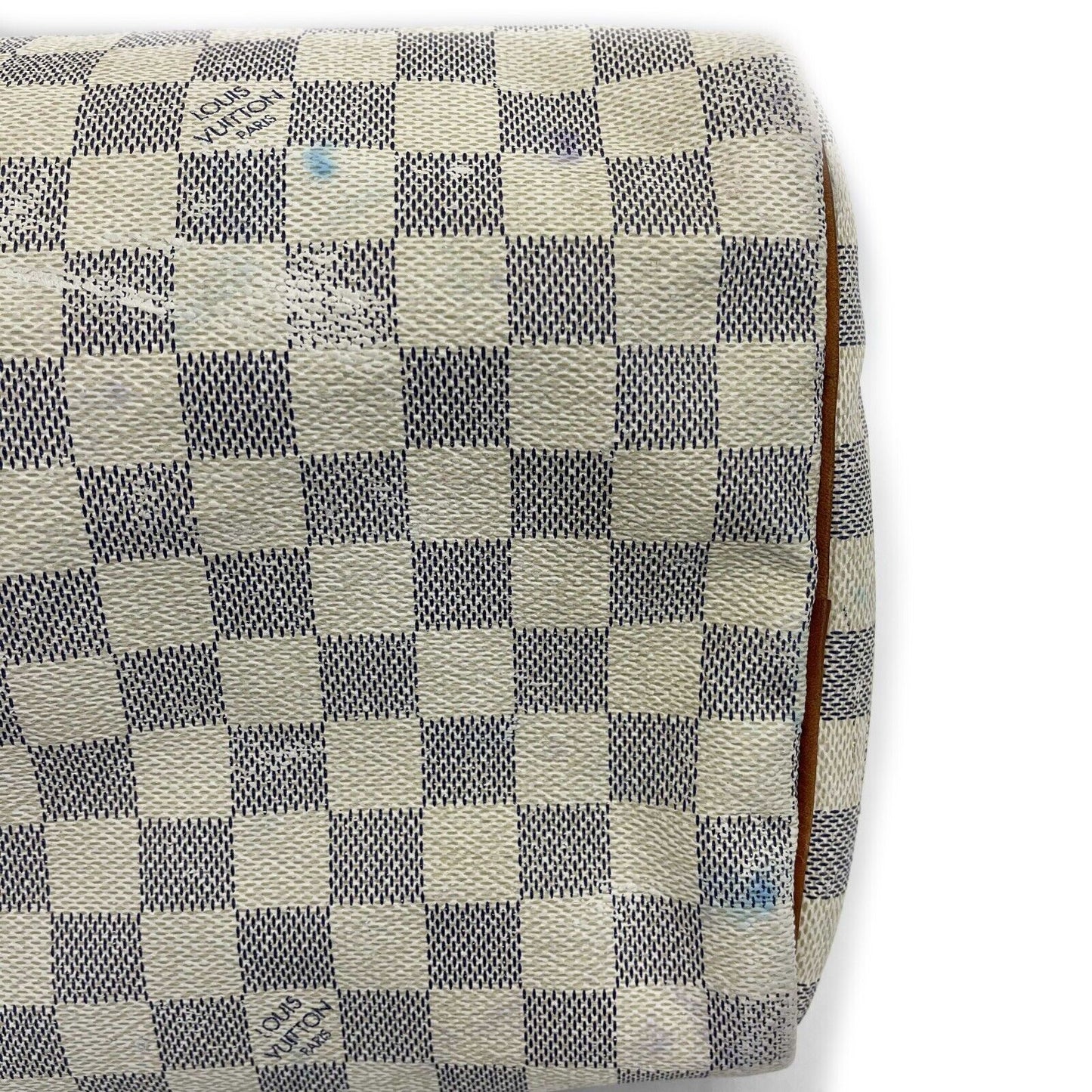 Louis Vuitton - Speedy 35 in Damier Azur - White, Navy Top Handle Bag