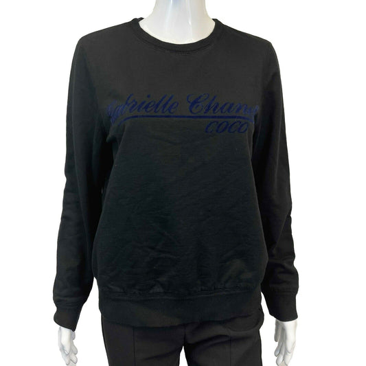 Chanel - 2017 Black Gabrielle Chanel Coco Script Sweatshirt - Size 42 US Large
