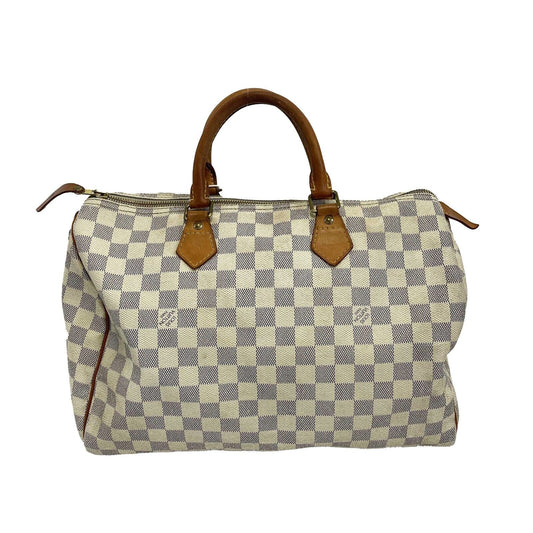 Louis Vuitton - Speedy 35 in Damier Azur Canvas - White / Navy Top Handle Bag