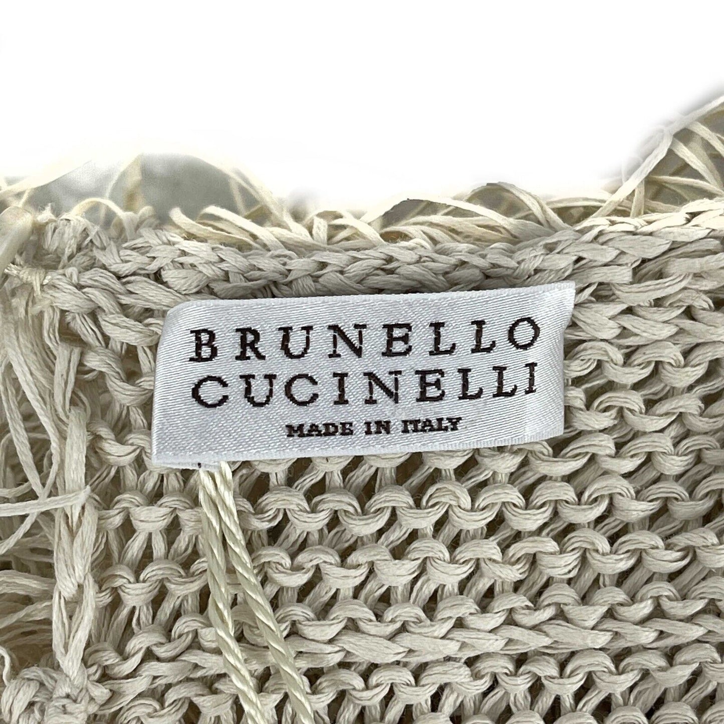 Brunello Cucinelli - Fringed Knit Cotton Sleeveless Blouse - Size M S