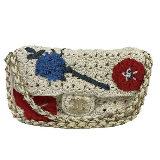 CHANEL - Runway Crochet Camellia Flap Bag - Spring 2010 - Ivory