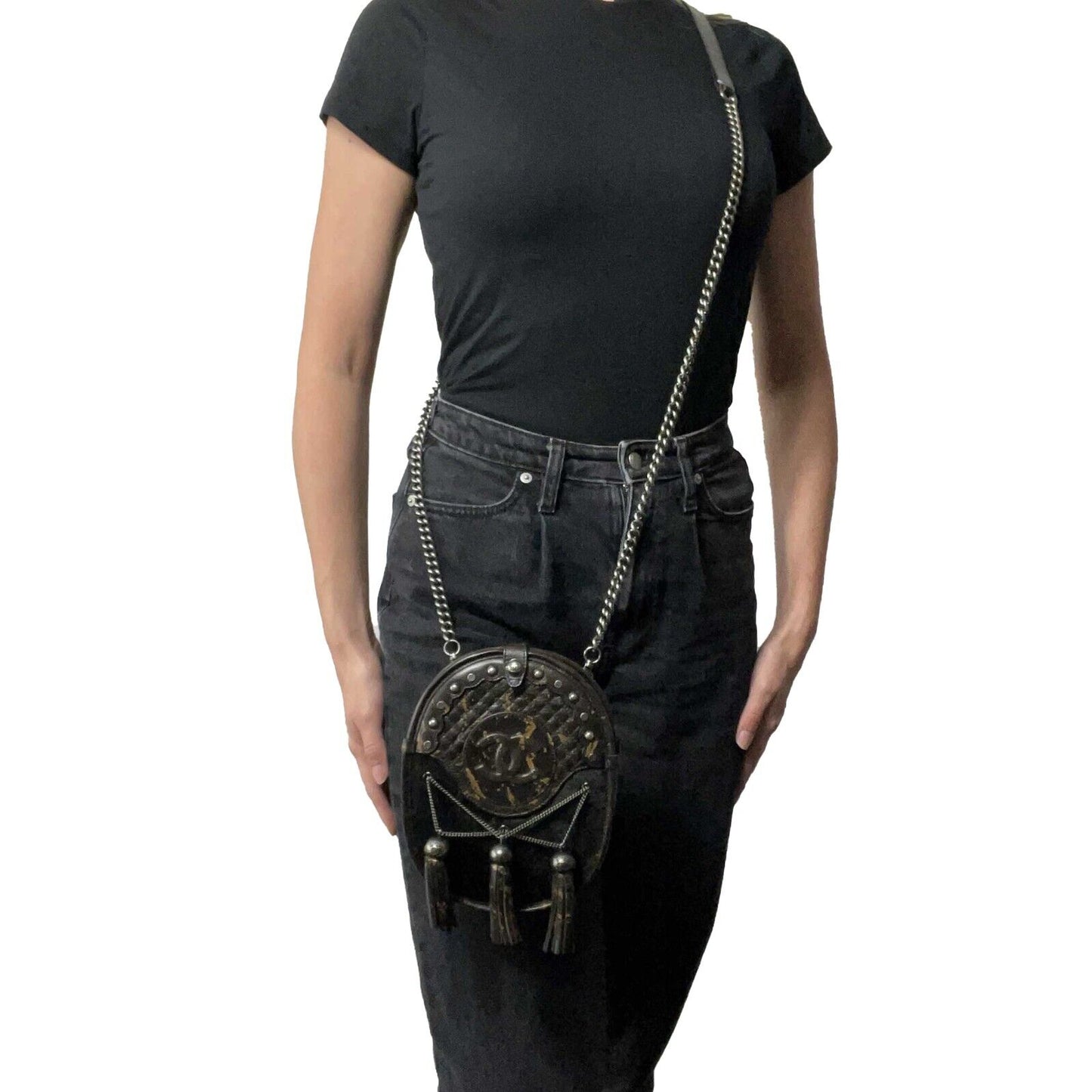 CHANEL - Paris-Edinburgh CC Pony Hair Quilted Calfskin Tassel Crossbody