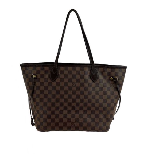 Louis Vuitton -Coated Canvas Damier Ebene MM Neverfull - Brown Tote