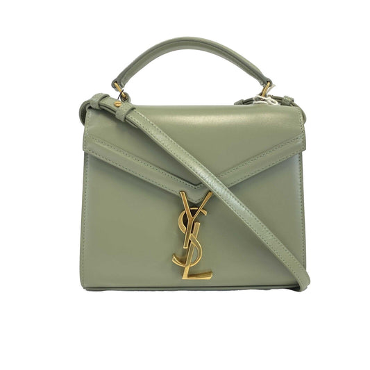 Saint Laurent - YSL - Cassandra Mini Top Handle in Box Leather - Light Sage