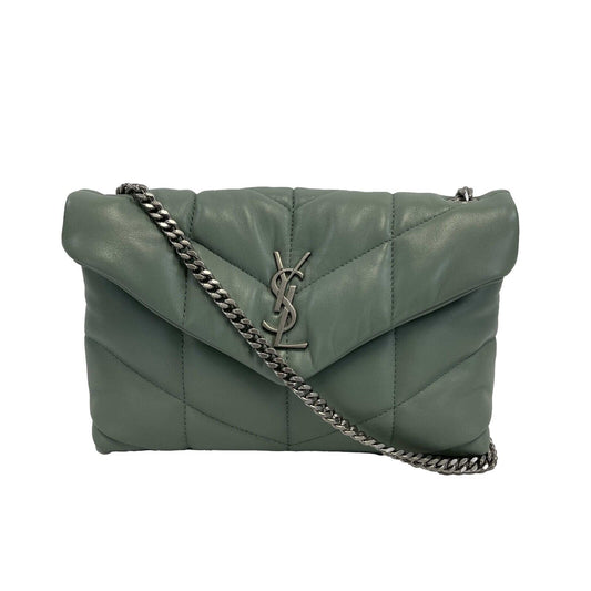 Saint Laurent - Puffer Mint Quilted Leather Mint Green / Silver Toy Crossbody