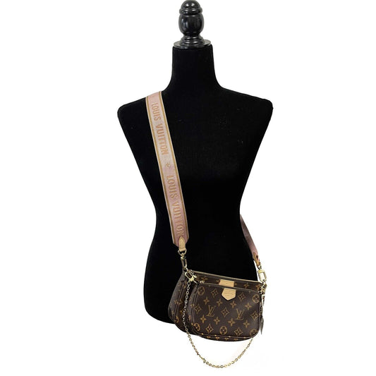 Louis Vuitton - Multi Pochette Accessories in Light Pink / Brown Crossbody - NEW