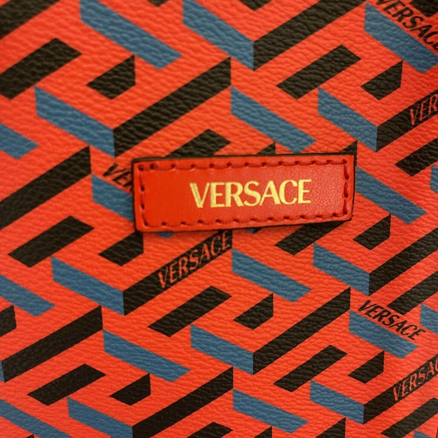 Versace - New w/ Tags - La Greca Medium Signature Tote - Red, Blue Shoulder Bag