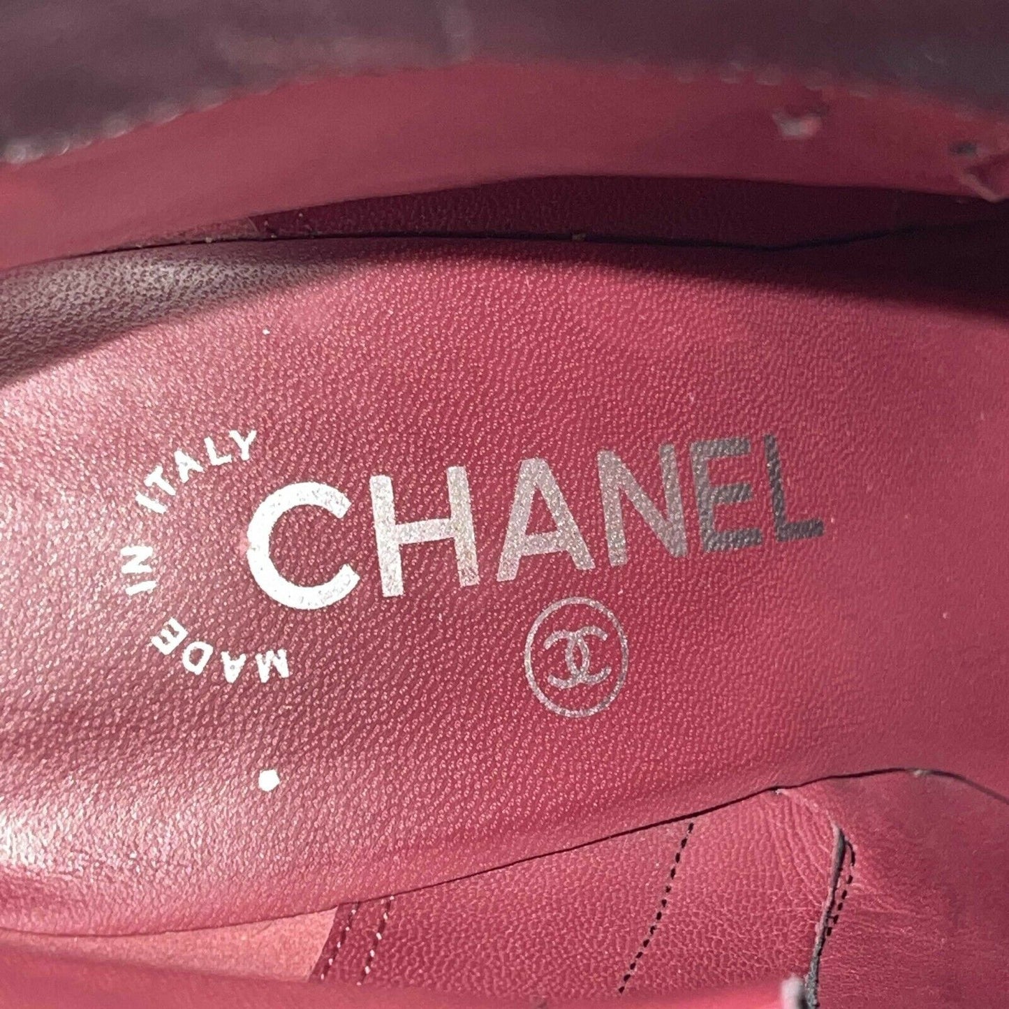 CHANEL - CC Turn Lock Ankle Leather Bootie Boots - Black / Silver - 36 US 6
