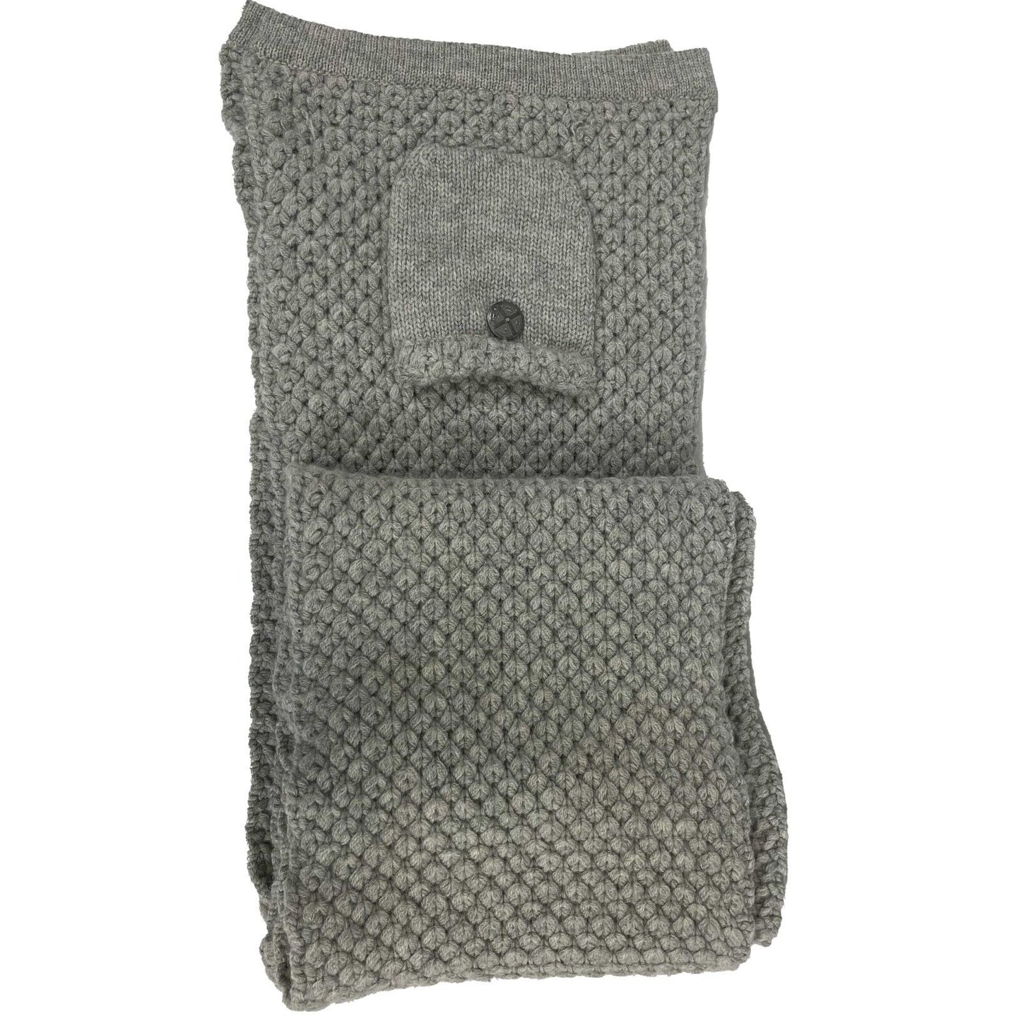 CHANEL - Muffler Cashmere Scarf - Light Grey w/ CC Pocket