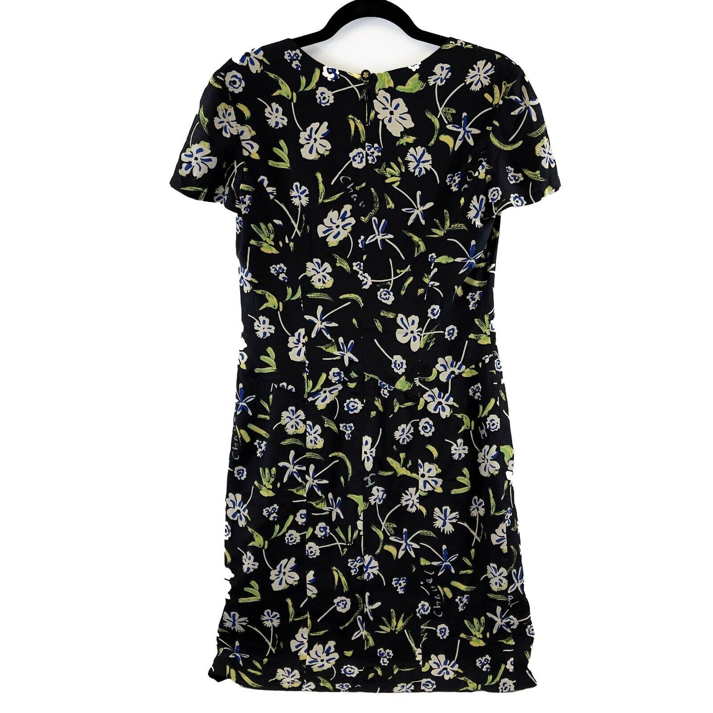 CHANEL - Vintage 97P Silk Floral Dress - Black Printed -Size FR 40 US 8
