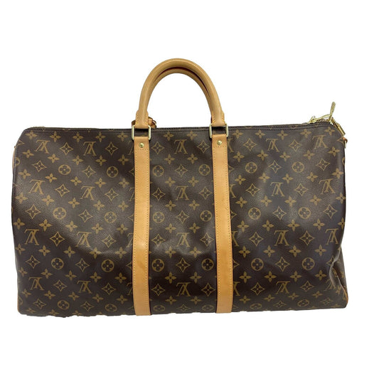 Louis Vuitton - Keepall Bandouliere 55 - Brown Monogram Top Handle w/ Strap