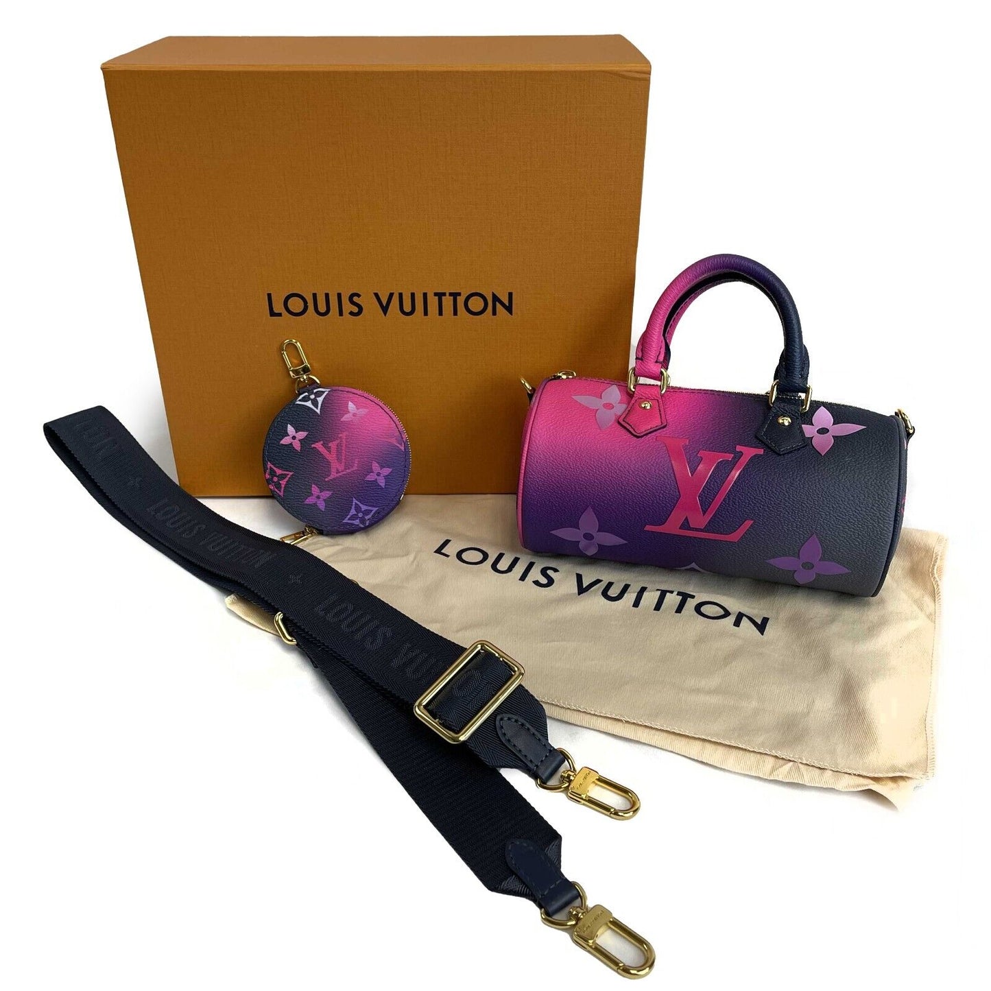 Louis Vuitton NEW Midnight Fuchsia Papillon BB Satchel - Coin Purse - Crossbody