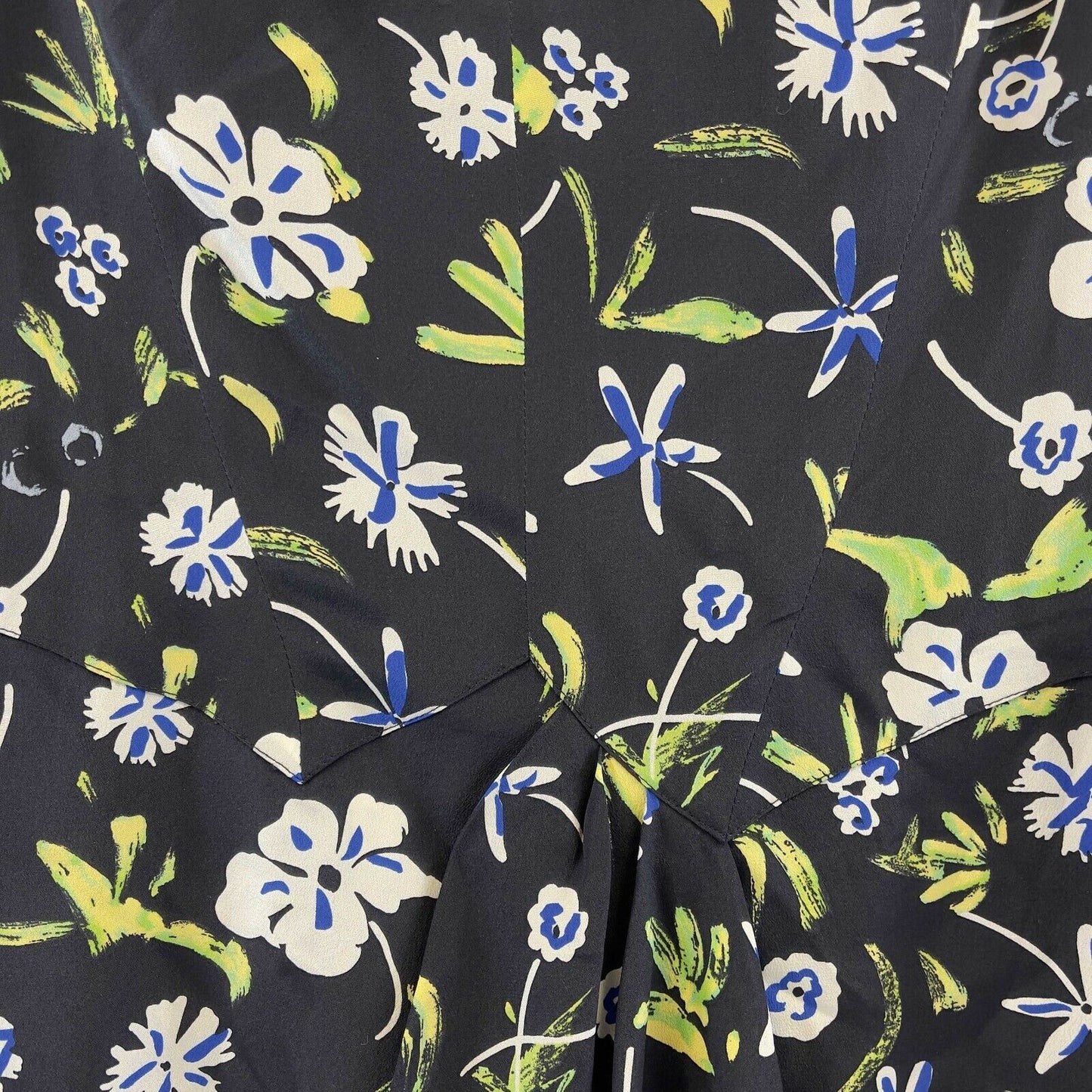 CHANEL - Vintage 97P Silk Floral Dress - Black Printed -Size FR 40 US 8