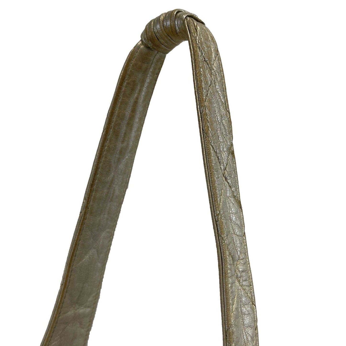 CHANEL - 90's CC Gold Leather Vintage Crossbody /Shoulder Bag W/ Tassel