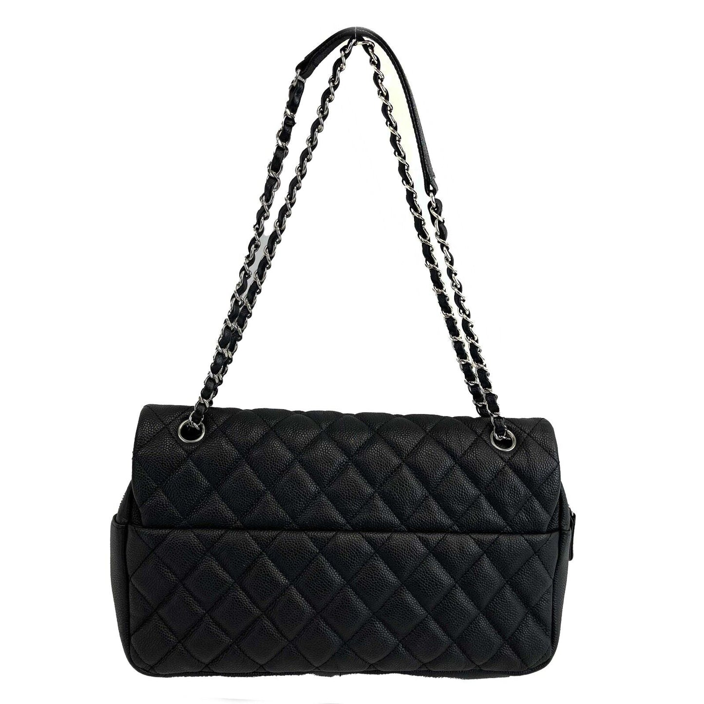 Chanel Easy Flap Bag Quilted Caviar Jumbo