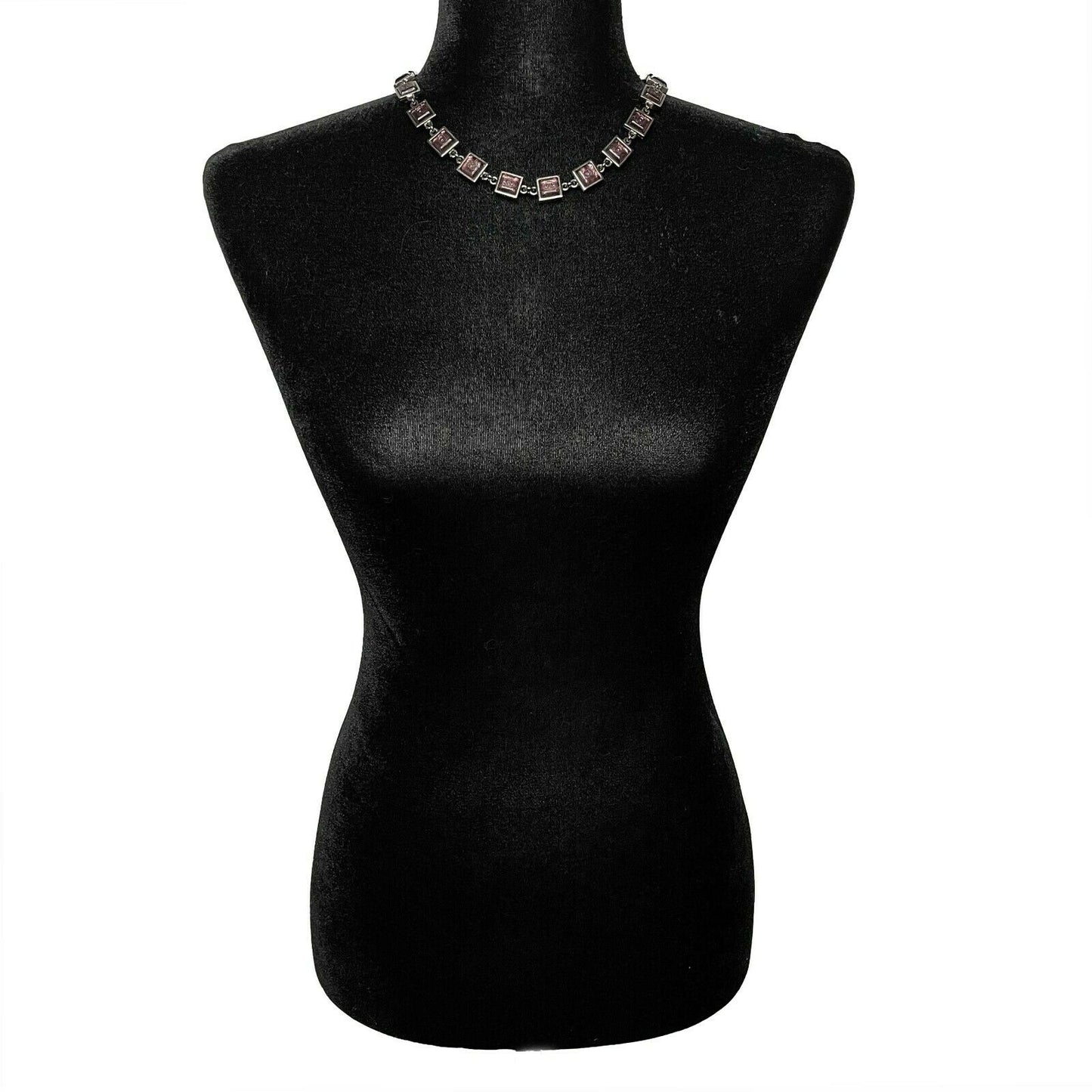 CHANEL - Gripoix Necklace - CC Logo Square Pendant Chocker - Purple