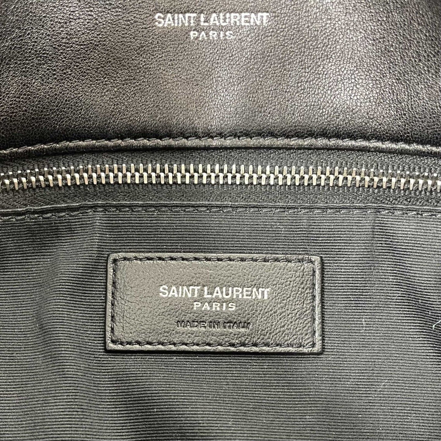 Saint Laurent - Excellent - Loulou Puffer Small - Black / Silver Shoulder Bag